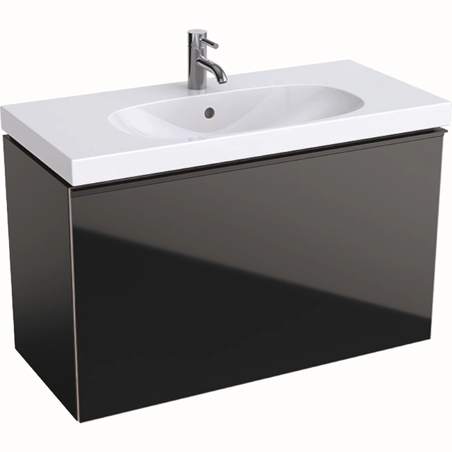 Cabinet Geberit Acanto for the sink, 90 cm narrower, black