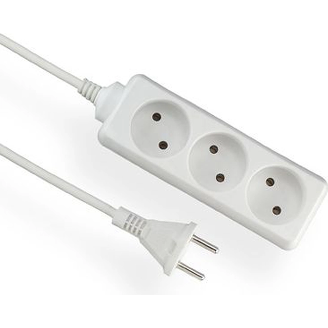 Cable Alargador Económico Elgotech 3 b/u tomas blanco 1,5m (EPS-31,5)