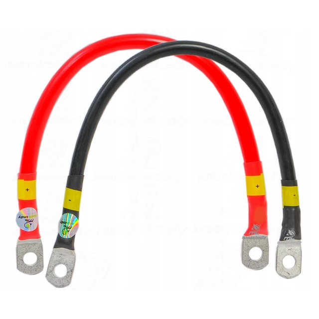 Cable con ojales fi 8mm RED trenzado LGY 10mm2 longitud 150cm para baterías