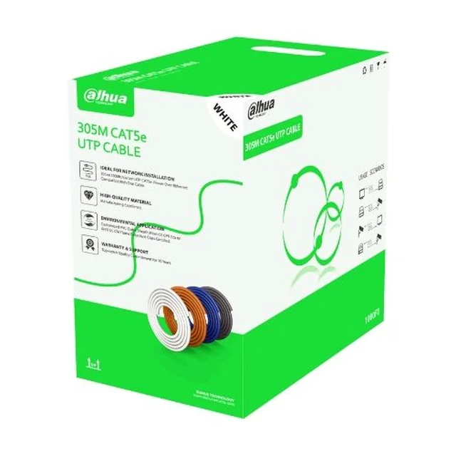 Cable Dahua UTP CAT5e CCA PFM922I-5EUN-C, 305 m