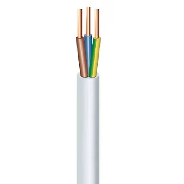 Cable de instalación YDY 3X4.0 ŻO hilo redondo blanco 450/750V KL.1