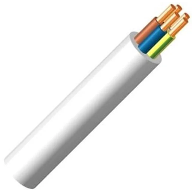 Cable de instalación YDY 5X4.0 ŻO hilo redondo blanco 450/750V KL.1