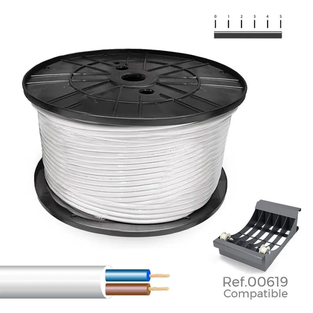 Cable Electrico Sediles Blanco 2 x 1 mm 300 m H05VV-F