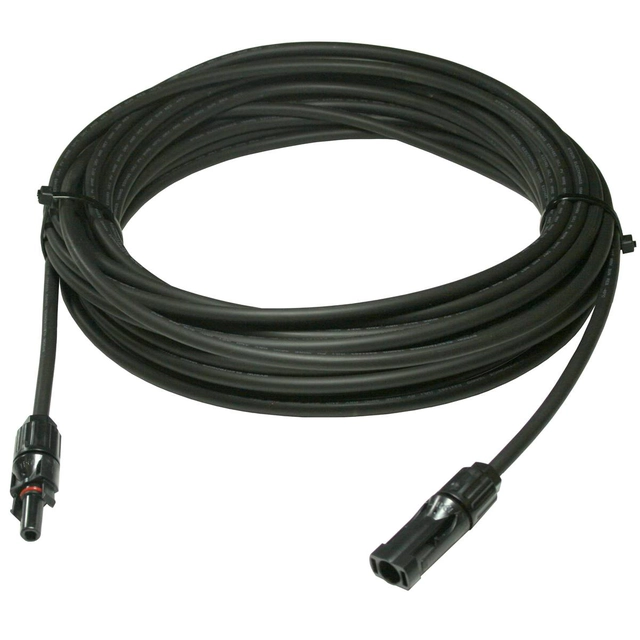 Cable engomado 2x2,5mm2 con enchufes MC4 para conectar el panel con el regulador 30m