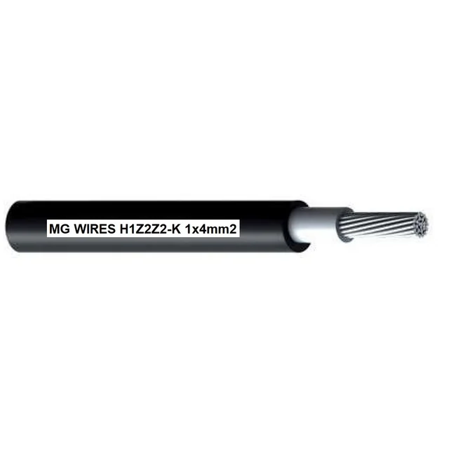 Cable fotovoltaico // MG Wires // 1x4mm2, 0,6/1kV , H1Z2Z2-K-4MM2 BK (negro, carrete 500m)