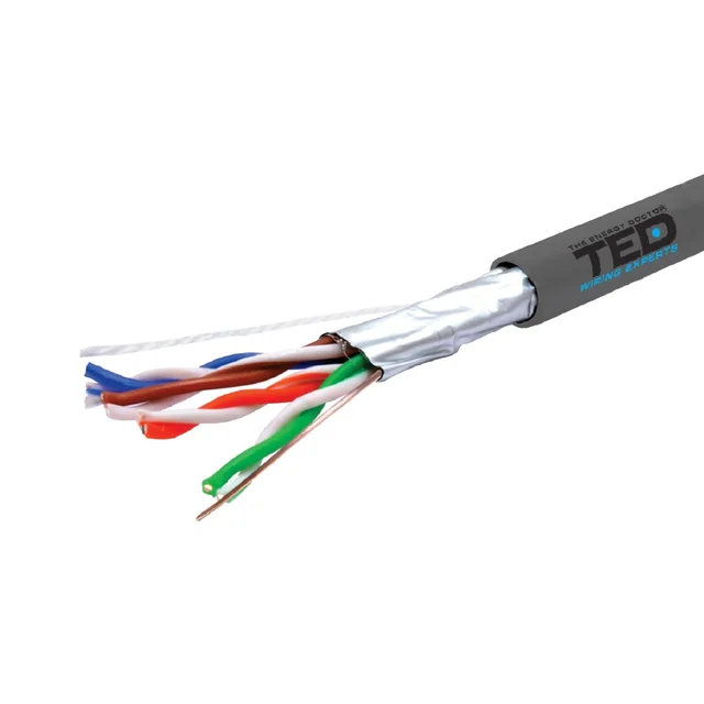 Câble FTP cat.5e entièrement en cuivre 0,52 24AWG Rouleau FLUKE PASS 305ml TED Wire Expert TED002396