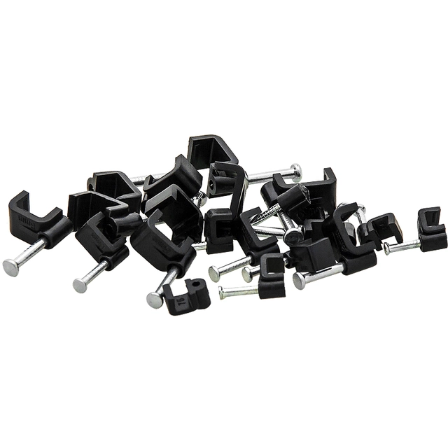 Cable holder 4/4mm black flat 100 Pcs