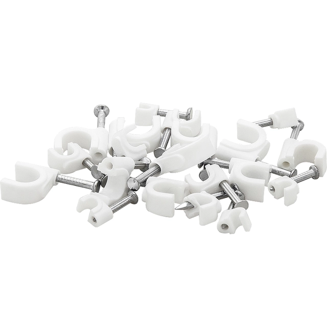 Cable holder 6mm white round 100 pcs