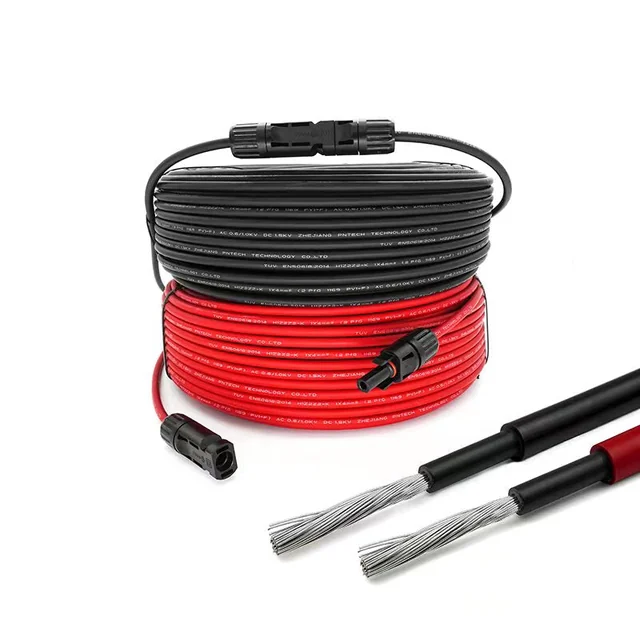 Câble PV PNTECH PV1-F (1x4 mm, noir, 1 rouleau / 500 m)