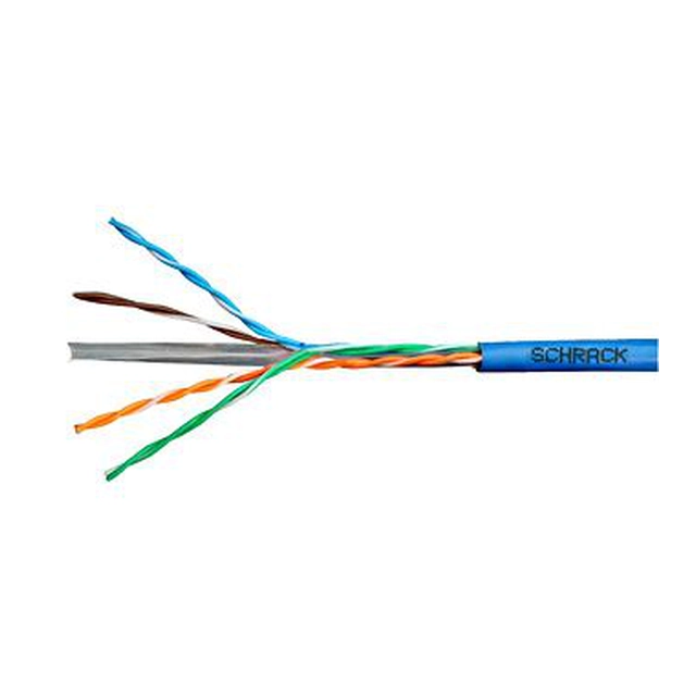 Cable Schrack U/UTP Cat.6, HSKU423P13, 4x2xAWG23/1, 300MHz, PVC, Eca, azul