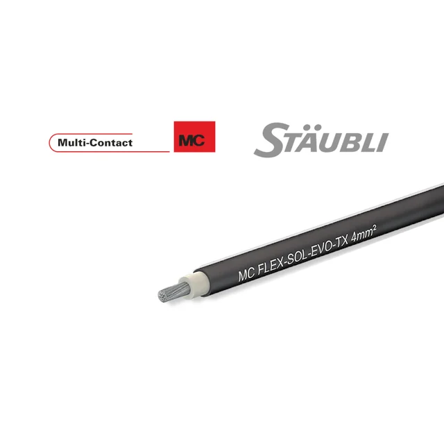 Cable solar 4mm negro FLEX-SOL-EVO-TX Multicontacto (Staubli)