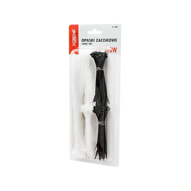 Cable ties black/white set