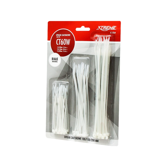 Cable ties set white 2,5/3,5