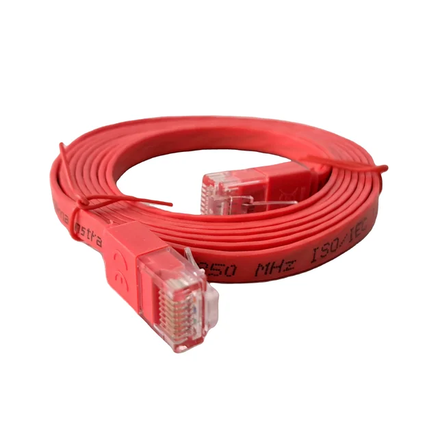 Cable UTP plano no apantallado Goobay, CAT6 RJ45, Cu, 1.5 m, rojo