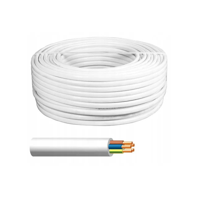 Cablu de alimentare YDY żo 5x2,5 alb