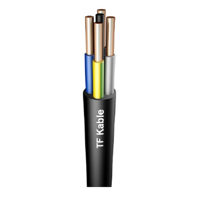 Cablu de împământare Negru YKY 3x 4.0mm2 ŻO RE Cu Sârmă 0.6/1kV - 1m