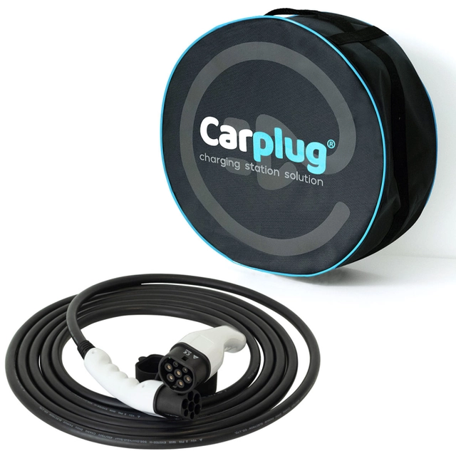 Cablu de incarcare CARPLUG,Tip 2 - Tip 2, lungime cablu 7m, 7,4kW (32A 1 faza) + Geanta