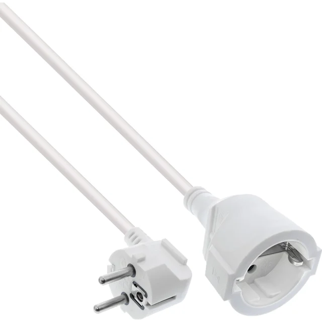 Cablu prelungitor de alimentare InLine InLine® angeld Tip F alb 20m