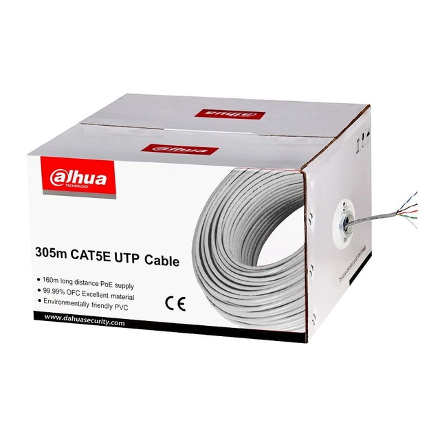 Cablu UTP Dahua PFM920I-5EUN 100% cupru 0.45 mm CAT5E, Rola 305m