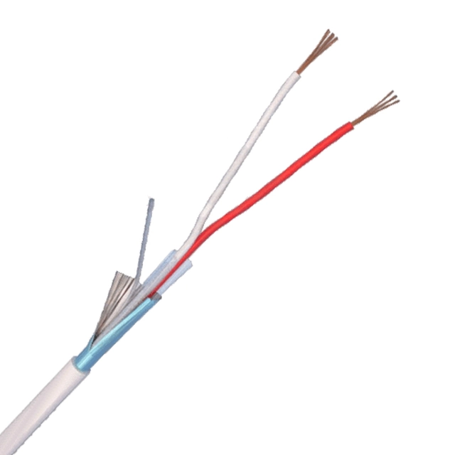 Cabo de alarme 2 fios blindados, totalmente em cobre, 100m 2CUEF