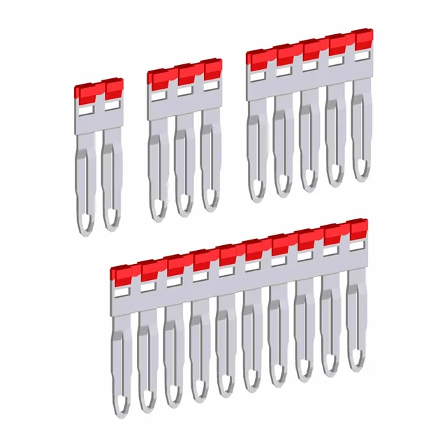 CABUR - Insticksbrygga, isolerad, 10-polowy, röd, PTP/2/10/R; 1 st.