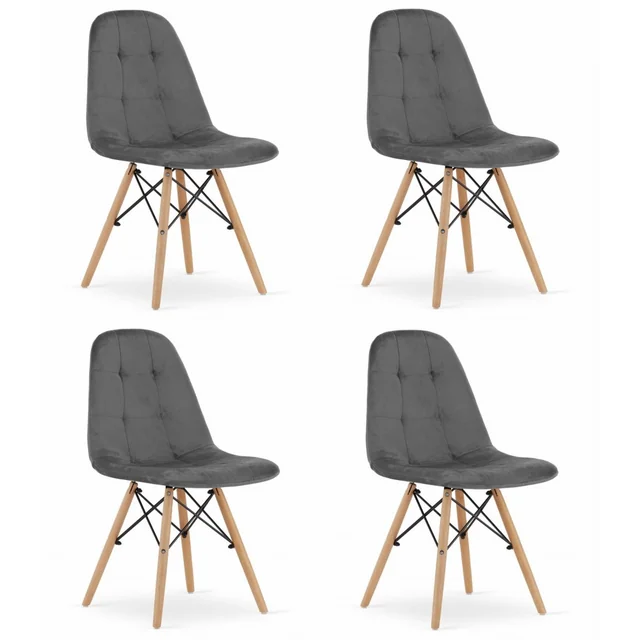 Cadeira DUMO - veludo cinza escuro x 4