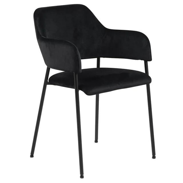 Cadeira Lima com braços preto