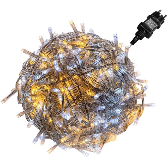 Cadena navideña VOLTRONIC 60m, 600LED, cable transparente