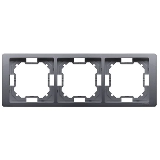 Cadru 3-krotna - universal orizontal si vertical, argintiu mat, BASIC NEOS