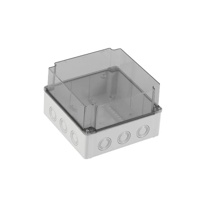 Caja de derivación aplicada ABS 210x210x140mm IP67 IK06 alta transparencia