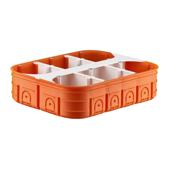 Caja de empotrar de seis polos 6x60 mm, multipared, naranja M6x60F