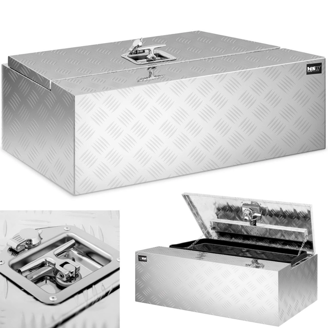 Caja de herramientas de transporte de aluminio con cerradura 75 yo 75 X 25 X 40 cm