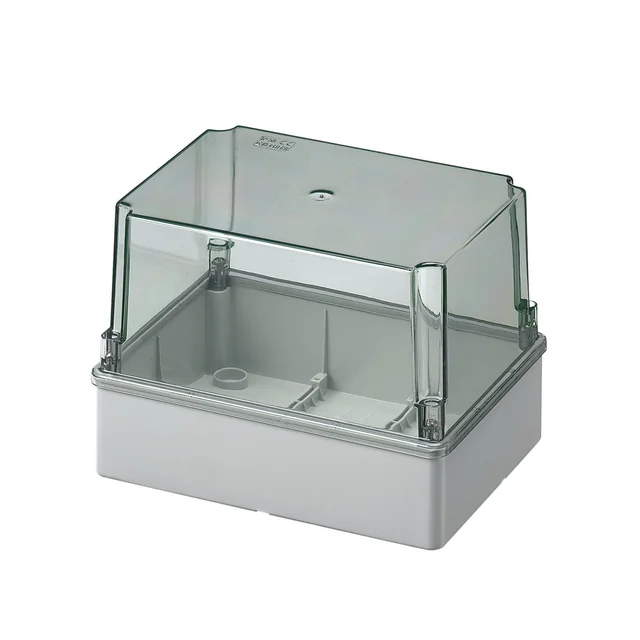 Caja transparente de alta aplicación 190x140x140mm IP56 para unión de distribución ABS resistencia a los rayos UV sin ojales bordes lisos