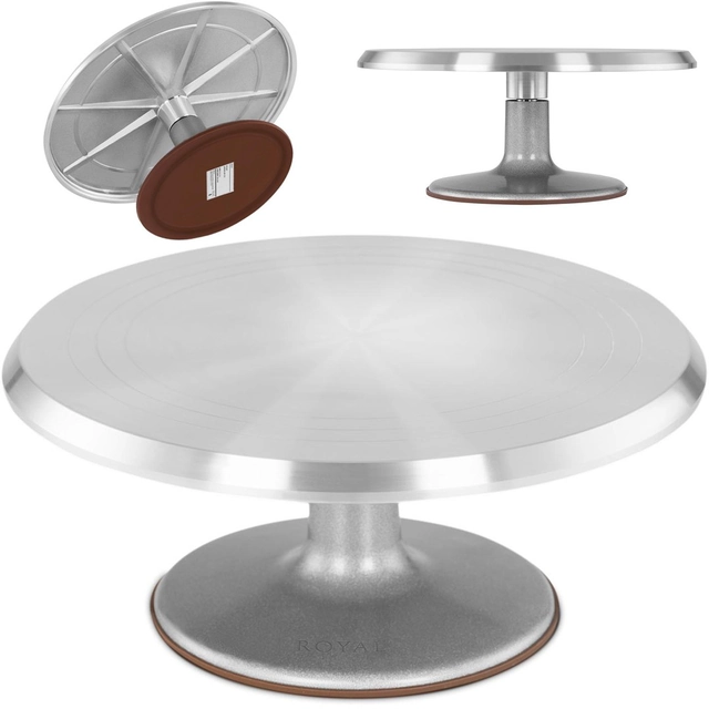 Cake stand for cakes, biscuits, rotating, aluminum diameter. 31 cm