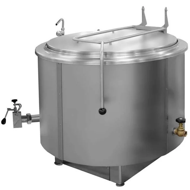 Caldera de vapor con calentamiento indirecto | opción mezcladora | 500 l | máx, consumo de vapor ~170 kg/h | 1290x1240x1180 mm | RQK-5