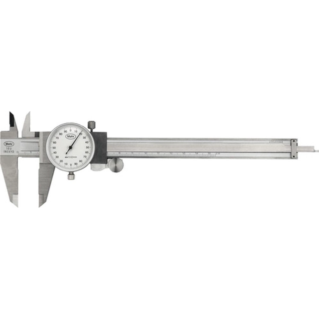 Caliper with dial scale, 150 mm, reading 0.02 mm