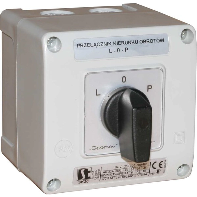 Cam Switch 16A, afbryder 1-0-2 (1 - polar), i huset OB11,