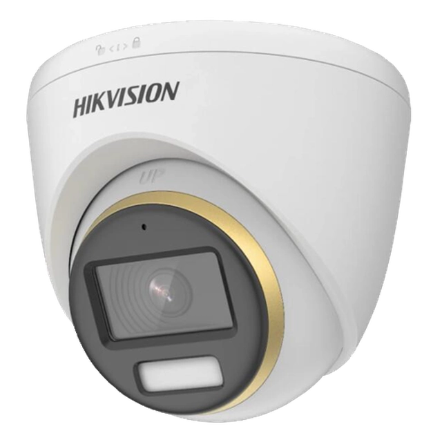 Cámara de vigilancia ColorVu, analógica 2 megapíxeles, lente 2.8mm, luz blanca 40m, micrófono integrado - HIKVISION DS-2CE72DF3T-FS-2.8mm