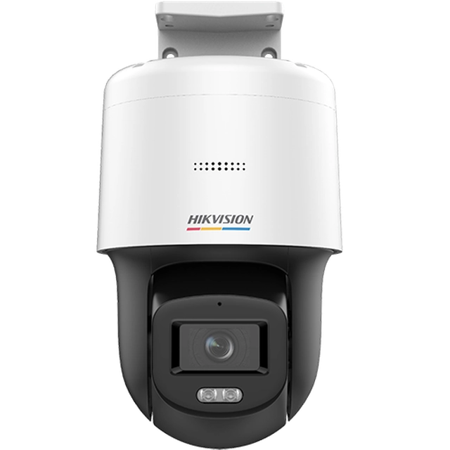 Cámara de vigilancia ColorVu, miniPT, IP, 4MP, lente 4.0mm, Luz blanca 30m, Audio, PoE, IP66 - HIKVISION DS-2DE2C400SCG-E(F1)