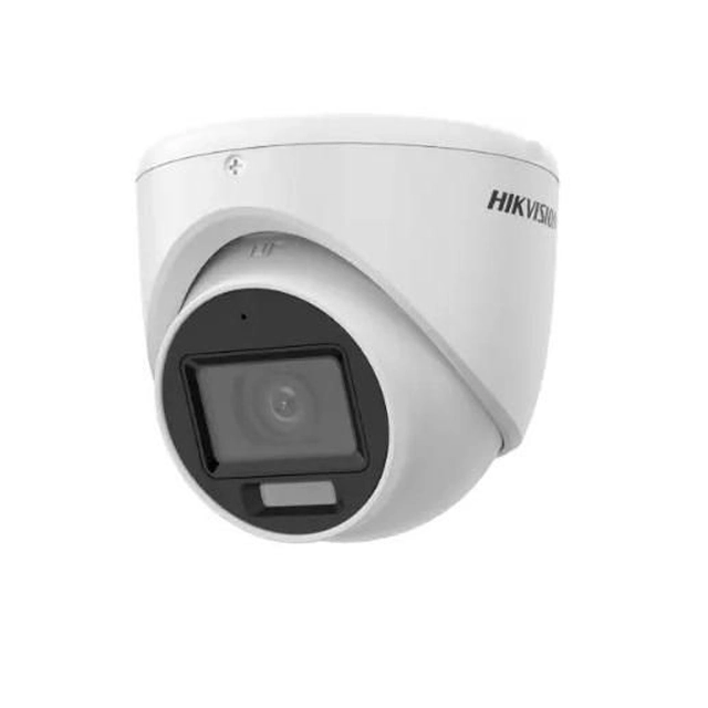 Cámara de vigilancia con doble luz, lente 5MP, 2.8mm, IR 30m, WL 20m, Micrófono - Hikvision - DS-2CE76K0T-LMFS-2.8mm