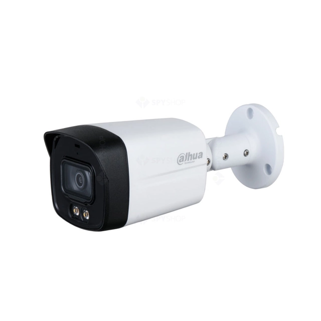 Cámara de vigilancia Dahua, Full Color, 5 Megapixeles, Luz Blanca 40m, Lente 2.8mm, HAC-HFW1509TLM-A-LED-0280B-S2