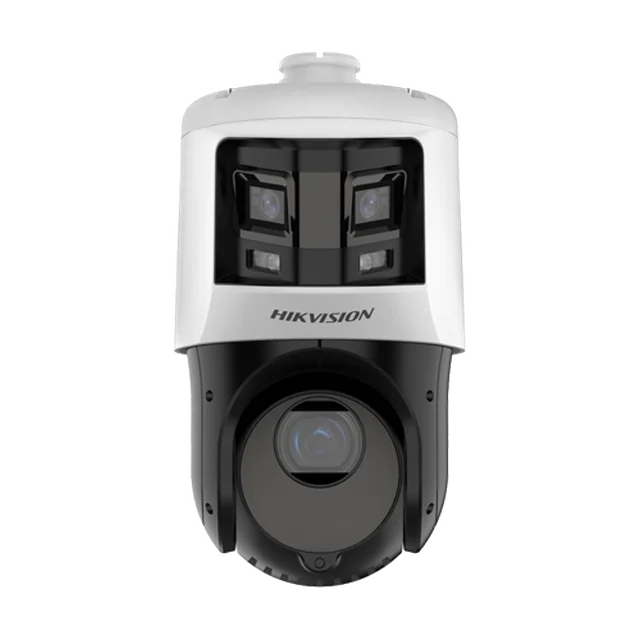 Cámara de vigilancia IP, Aprendizaje profundo, DarkFighter, ColorVu, 6+4MP, 25X, IR 100m, WL 30m, Alarma - Hikvision DS-2SE4C425MWG-E26F0