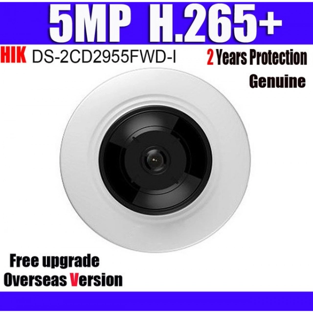 Cámara de vigilancia IP domo Hikvision DS-2CD2955FWD-I, 5 MP, IR 8 m, 1.05 mm ojo de pez