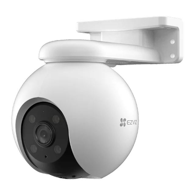 Cámara de vigilancia IP WI-FI Pan&Tilt, lente 3K, 4mm, Audio bidireccional, IR 30m, Luz blanca 20m, Tarjeta SD, Color 24/7 - EZVIZ H8 Pro 3K