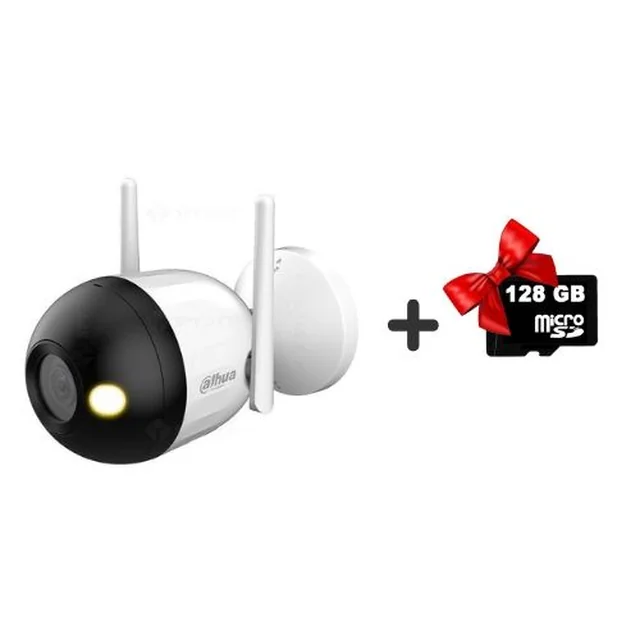 Cámara IP inalámbrica Dahua 4 MP, lente 2.8 mm, Wi-Fi, Full Color, luz blanca 30 m, micrófono + tarjeta de memoria de regalo 128GB