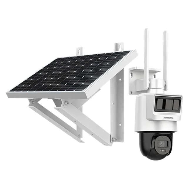 Câmara IP PT, 4MP, 4G, 2.8mm, IR 30m, Áudio, PIR+Radar, Painel solar, Acumulador - Hikvision DS-2DE2C400IWG-K-4G-C05S10-2.8mm