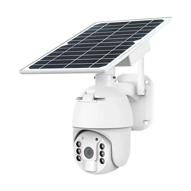 Caméra à énergie solaire - Électronique intelligente - WiFi - PTZ - Blanc - IP65