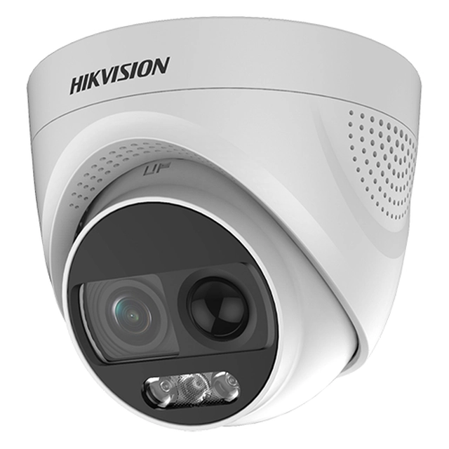 Caméra ColorVU AnalogHD 2MP avec PIR et lentille d'alarme intégrée 2.8mm lumière blanche 20 m DS-2CE72DFT-PIRXOF28 - HIKVISION