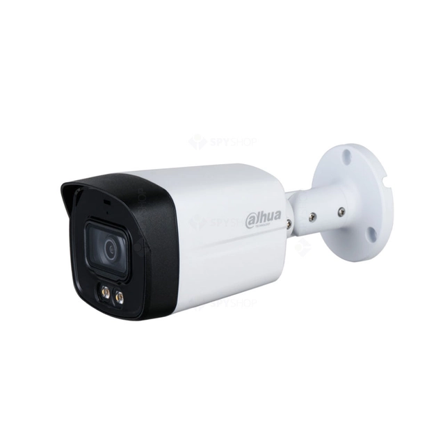 Caméra de surveillance Dahua, couleur, 5 mégapixels, lumière blanche 40m, objectif 2.8mm, HAC-HFW1509TLM-A-LED-0280B-S2