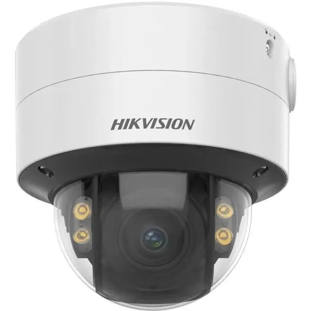 Caméra de surveillance dôme IP ColorVu 4 Objectif Mégapixels 3.6-9mm Lumière blanche 40m Emplacement pour carte Hikvision DS-2CD2747G2-LZSC